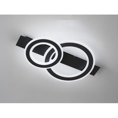 LED Deckenleuchte CIRCLE Schwarz mit Fernbedienung dimmbar, Breite 61cm (1/5)