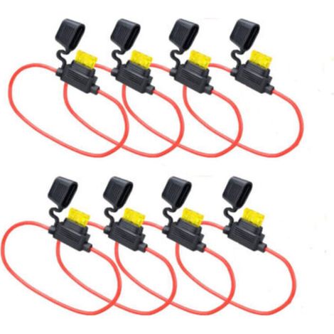 Bloc de fusibles 12 V pour voiture, camion, moto et bateau – Kit de 8 fusibles 20 A avec câbles 14 AWG – Protection électrique fiable et sécurisée (1/4)