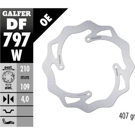 Disco freno posteriore Galfer per KTM SX 85 '11-'20, SX 150 '15-'18, Freeride 250/350 '13-, Freeride E '12-, Wave (210x106x4mm)