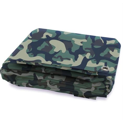Toile multiusage avec Oeillets imperméable 100 g/m² Camouflage 1,5 x 6 m (1/5)