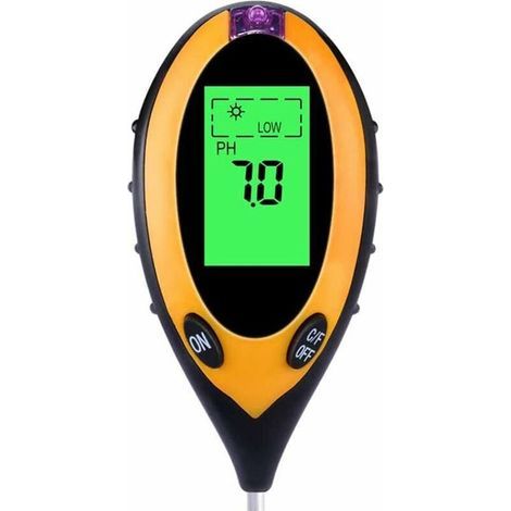 BDD 4-in-1 Bodentest-Set zur Messung von Bodentemperatur, pH-Wert, Licht und Feuchtigkeit – Gartenwerkzeug für Garten, Rasen, Zimmerpflanzen, Blumen und Obst, für drinnen und draußen (1/5)