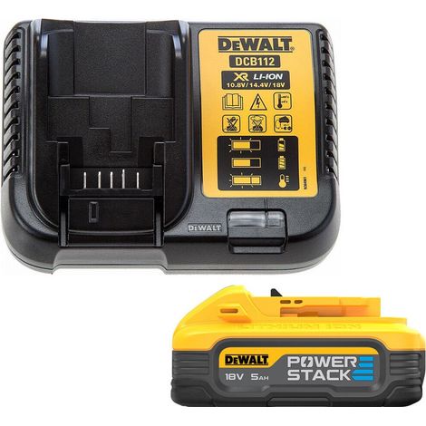 DeWalt DCBP518-XJ 18v 5.0ah Compact Powerstack Battery Pack + DCB112 Charger (1/5)