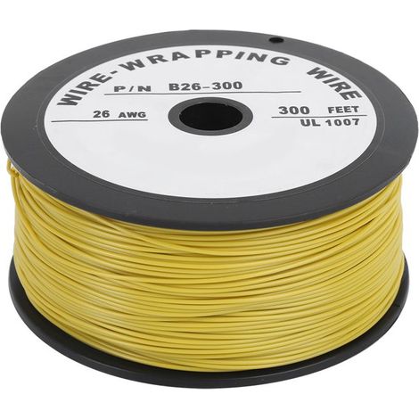100 Meter langes Kabel mit gelbem Kupferkern, gemäß UL1007-Standard, Spezifikation 26AWG. (1/5)