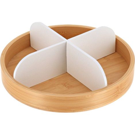 Giradischi a 4 scomparti in bambù - bianco opaco - Tendance (1/5)