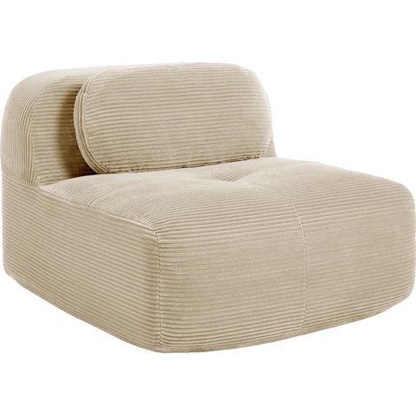 Sofá esquinero modular, tejido Cordstock de primera calidad, no requiere montaje, estilo A - Beige (1/2)
