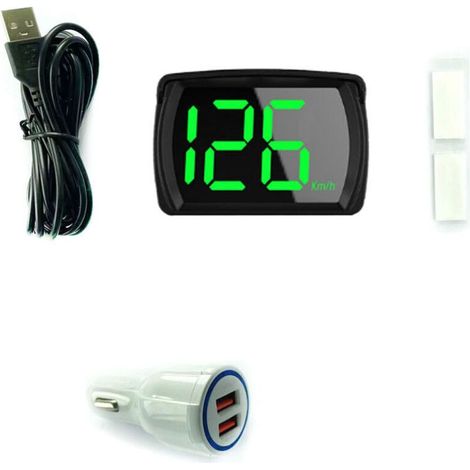 Affichage tête haute HUD pour voiture, compteur de vitesse GPS numérique pour voiture, camion, SUV, moto, compteur de vitesse en km/h, lot de 2 (1/4)