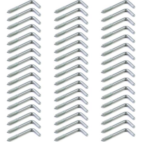 Gonds à vis zingués, crochets L pas de vis droit, 40x16 mm, lot de 50 (1/5)