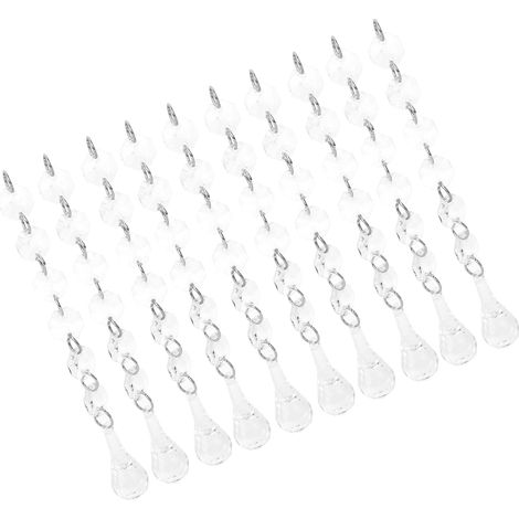 10 Cônes Suspendus Transparents 15cm pour Décorations de Lustre et Sapin de Noël (1/5)