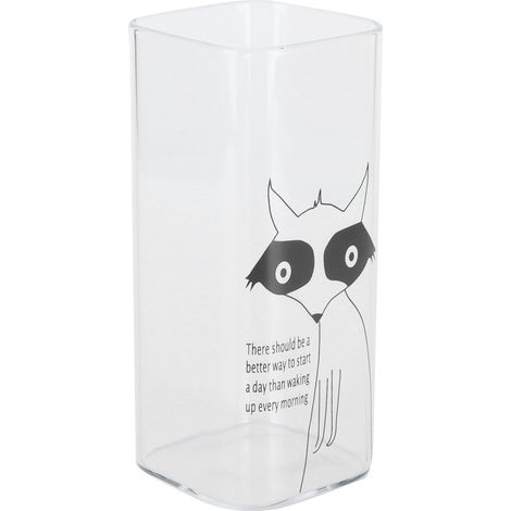 Mug en verre opalin à motif imprimé 400 ml, idéal pour le thé, le café et le petit-déjeuner. Collection Fox. (1/5)