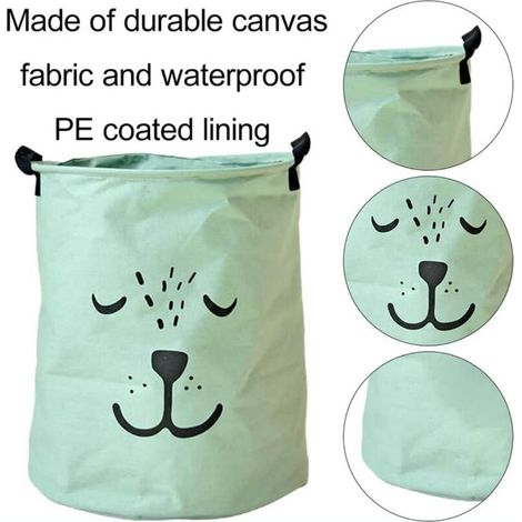 MOONSTARS Panier à Linge Rangement Enfant Avec Poignées Ours Corbeille à Linge Organiser Vêtements Stockage Pliable et Etanche Sac à Linge Convient pour Ranger le Linge et (1/3)
