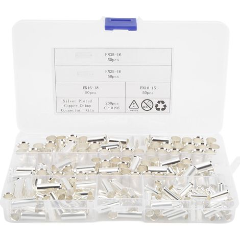 Embouts de câble électrique x200, cosse à sertir en cuivre 2-8 AWG pour amplificateur auto et électroménager, connecteurs de terminaison. (1/5)