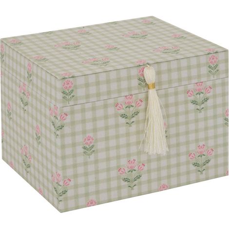 Portagioie a forma di fiore di rosa con specchio 18x15x13,2cm verde - Atmosphera créateur d'intérieur