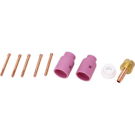 9-teiliges Schweißbrenner-Spannzangenset aus Kupfer und PTFE für WIG-Schweißbrenner, passend für WP 17, 18 und 26 (1/5)