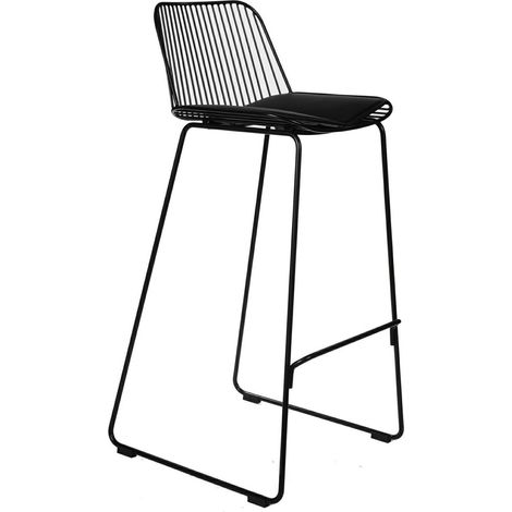 SEDIA DA BAR Dill Sgabello alto con cuscino nero (1/5)