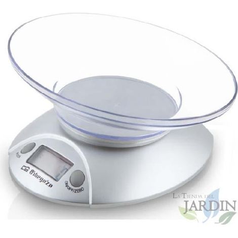 Peso de cocina electrónico, LCD 17,5mm, bol transparente, 3kg máx., escalado 1g, báscula, cocina, digital