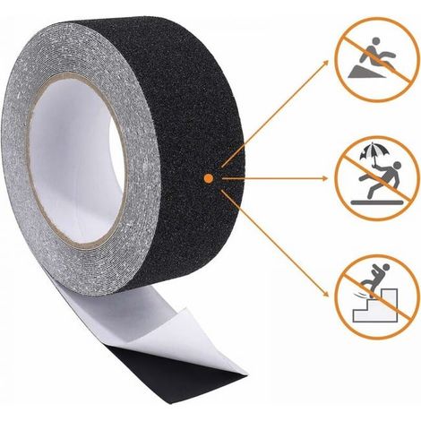 Nastro antiscivolo, nastro nero, alta tensione 1 pezzo Nastro antiscivolo per scale, 5 cm x 5 m (1/4)