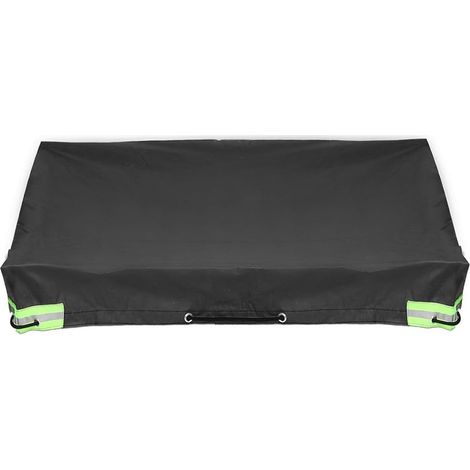Bâche en tissu Oxford en PVC pour remorque de camping, imperméable, coupe-vent, anti-UV, protection extérieure pour pluie, soleil, débris, 208, 114, 13 cm, gris, très résistante (noir) (1/5)