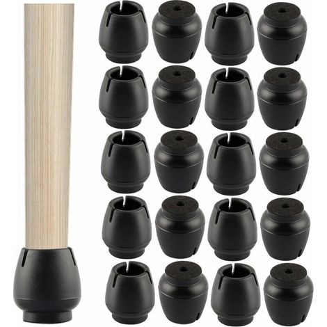 40pcs Protection Pied de Chaise, Protège-Pied de Chaise en Silicone, Couvre-Pied de Meuble Antidérapant et Résistant aux Rayures, pour Intérieur ou Extérieur, Jardin, Pieds de Meubles de Bureau17-21mm (1/5)
