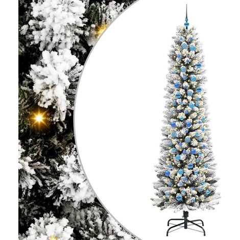 Sapin de Noël  Arbre de Noël artificiel Blanc 240 cm PVC, métal et plastique (1/5)