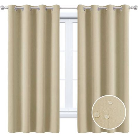 Wasserdichte Outdoor-Vorhänge, Sonnenschutzvorhang für Balkon, Terrasse, Veranda, Pergola, Pavillon (132 x 215 cm, Beige) (1/4)