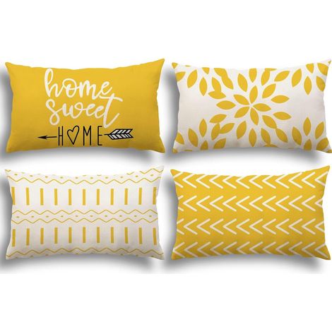 Lot de 4 Housse Coussin Décoratif Canapé Taie d'oreiller Decoration Canapé Housses de Coussin en Lin d'extérieur Housse de Coussin Décoration pour Chambre, canapé, Chaise, Lit,Jardin 30x50CM (1/5)