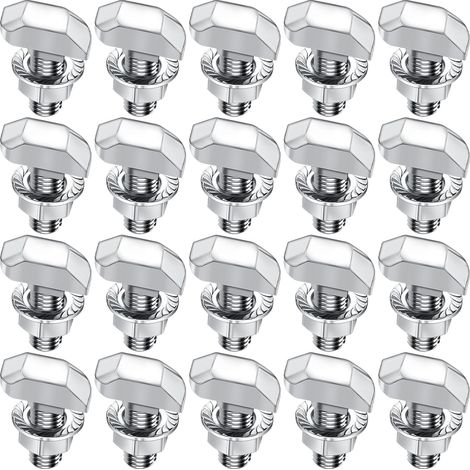 Lot de 20 vis à tête marteau M6 x 16 en acier inoxydable - Avec écrous à tête marteau - Écrous à bride - Vis à double filetage M6 pour rails de montage solaires PV, serre et photovoltaïque (1/5)