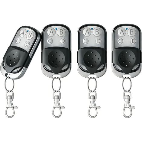 Télécommande universelle pour porte de garage 4 pièces, télécommande 433 MHz, ouvre-porte de garage avec 4 boutons pour ouvre-porte de garage, portes coulissantes, portes, interrupteurs d'éclairage (1/5)