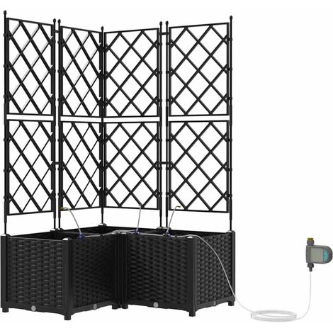 Maison Exclusive - Garten-Pflanzgefäß 3 pcs Schwarz 80 x 80 x 142