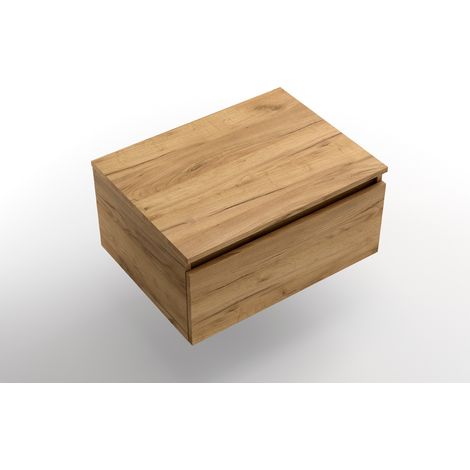 Set DOMUS 600 Schrankelement wandhängend 1 Schublade und Waschtischplatte EICHE AFRIKA