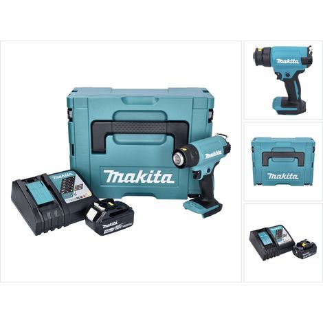 Makita DHG 180 RM1J Akku Heißluftgebläse 18 V 550 °C + 1x Akku 4,0 Ah + Ladegerät + Makpac