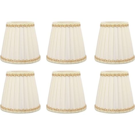 6 pièces ensemble petit abat-jour Style moderne pince en tissu sur ampoule lustre abat-jour pour mur de Table (1/4)