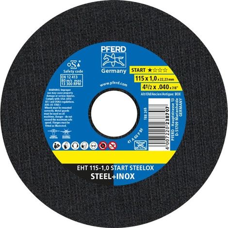 Ø 115mm Trennscheibe für Stahl & Edelstahl (INOX) 1.0mm 25er Pack (1/4)