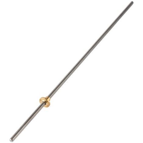 QORVA-T8 8mm trapézodal en acier inoxydable tige filetée vis à plomb écrou en laiton pour imprimante 3D 500mm