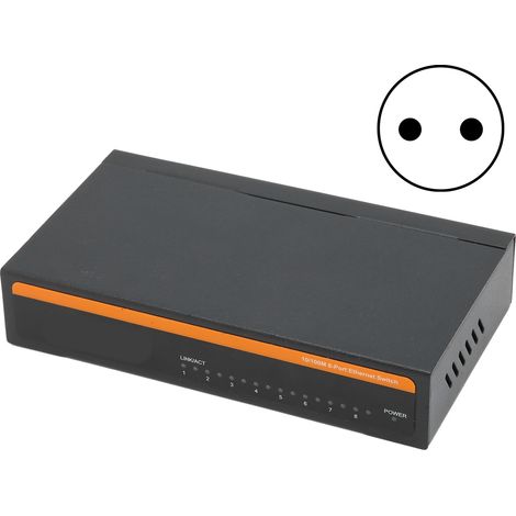 Commutateur Ethernet 8 Ports 100M TBCS4008E Auto-Adaptatif pour Bureau, Accessoires Informatiques (Prise EU) (1/5)