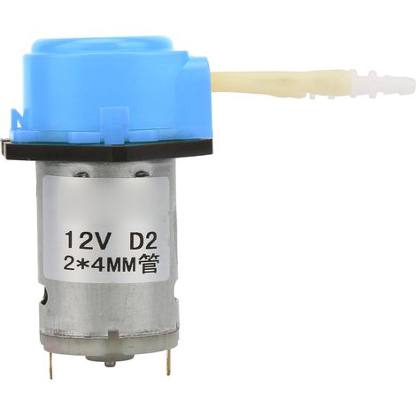 Pompe péristaltique miniature bleue 12 V CC pour aquarium, laboratoire et analyses, 2 x 4 mm (1/5)