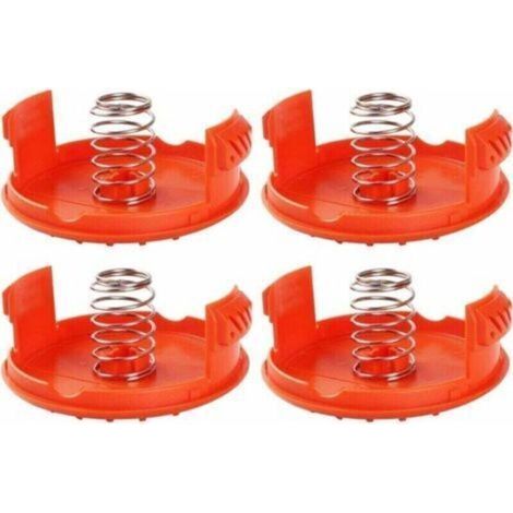 Set aus 4 Spulenkappen + 4 Ersatzfedern, kompatibel mit BLACK+DECKER RC-100-P Trimmern. (1/4)