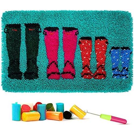 Knüpfset – 62 x 40 cm – Stiefel- und Teppichknüpfset für Anfänger, Erwachsene und Kinder (1/4)