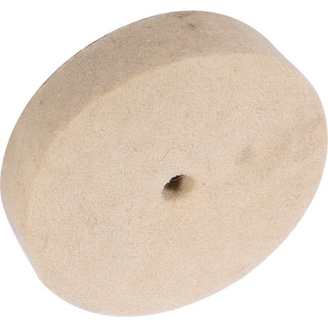 Meule polissage, disque de polissage doux, feutre de laine beige 100x25mm 4", 1pc pour métaux & surfaces - 100x25mm (1/5)