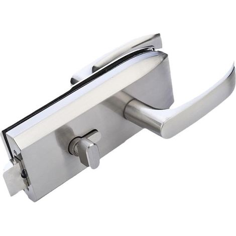 Serrure pour Porte en Verre Acier Inoxydable avec 3 Clés,pour Verre 8-12mm (1/5)