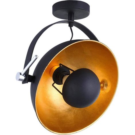 Plafonnier en métal noir et doré Ø26cm - SIMRIT