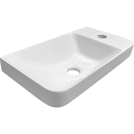 Sapho Zorba - Lavabo, 40x22 cm, sans trop-plein, trou pour robinet, blanc ZB402 (1/5)