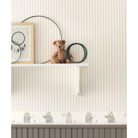 Casadeco My Little World Streifentapete grau weiss