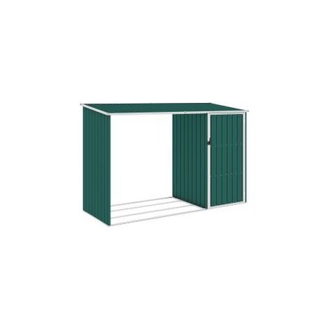 Abri à bois de jardin Vert 245x98x159 Acier galvanisé (1/5)