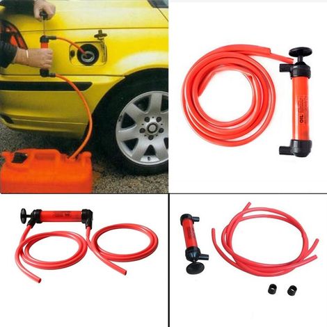 TRADE SHOP - Pompa A Sifone Aspira Liquidi Con Tubi Flessibili Travaso Benzina Gasolio Olio - (1/5)
