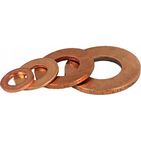Juego de 4 arandelas de sellado de cobre de 16x22x1,5 mm (1/4)