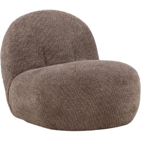 Fauteuil Design Bouclette "Ohama" 87cm Marron (1/5)