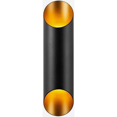 Metall-Wandleuchte zylindrisch G9 Cut - Schwarz