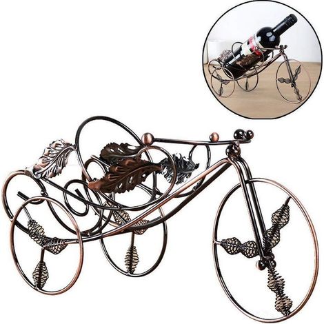 Porte-bouteille Porte-bouteille Pour Vin Mousseux Tricycle Fer Forgé Bronzé