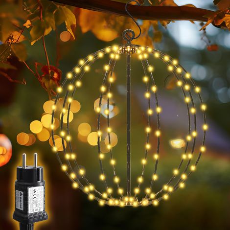 SALCAR LED Weihnachtsdeko Lichterkette Außen, 30cm 120 LED Hängende Kugel Lichter, Wasserdichte Weihnachtsbeleuchtung mit Timer, Speicherfunktion, 8 Modi, für Garten Party Innen Wohnzimmer (1/5)