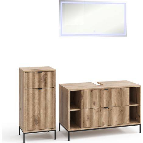 Meubles bain Eliza, Chêne Viking, 3 pièces, Vicco (1/5)